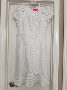 Lilly Pulitzer Aliza white polka dot lace dress